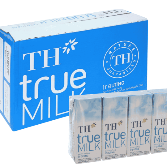 Sữa tươi TH True Milk ít đường hộp 180ml