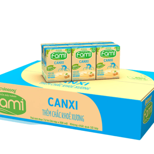 Sữa đậu nành Fami canxi  có đường 200ml