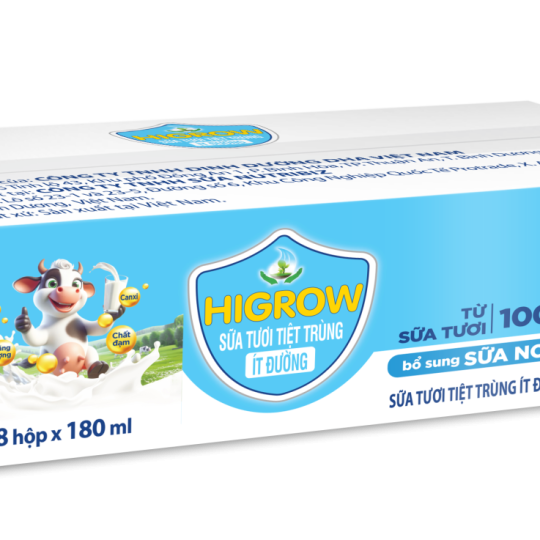 Thùng sữa tươi Higrow 180 ml