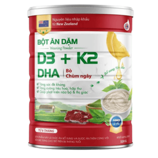 Bột Ăn Dặm D3+ k2 DHA bò chùm ngây 320g