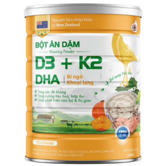 Bột Ăn Dặm D3+ k2 DHA bí ngô khoai lang 320g