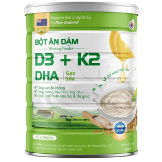 Bột Ăn Dặm D3+ k2 DHA gạo sữa 320g