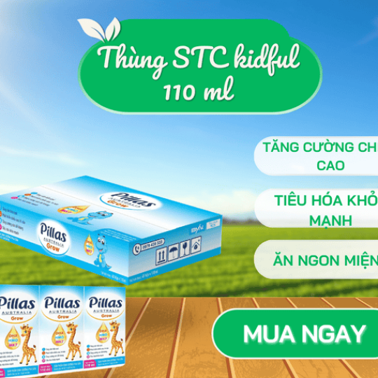 Thùng sữa bột pha sẵn Pillas Grow  110ml