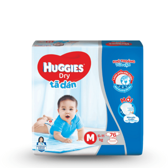 Tã Dán Huggies Dry size M (từ 6-11kg)